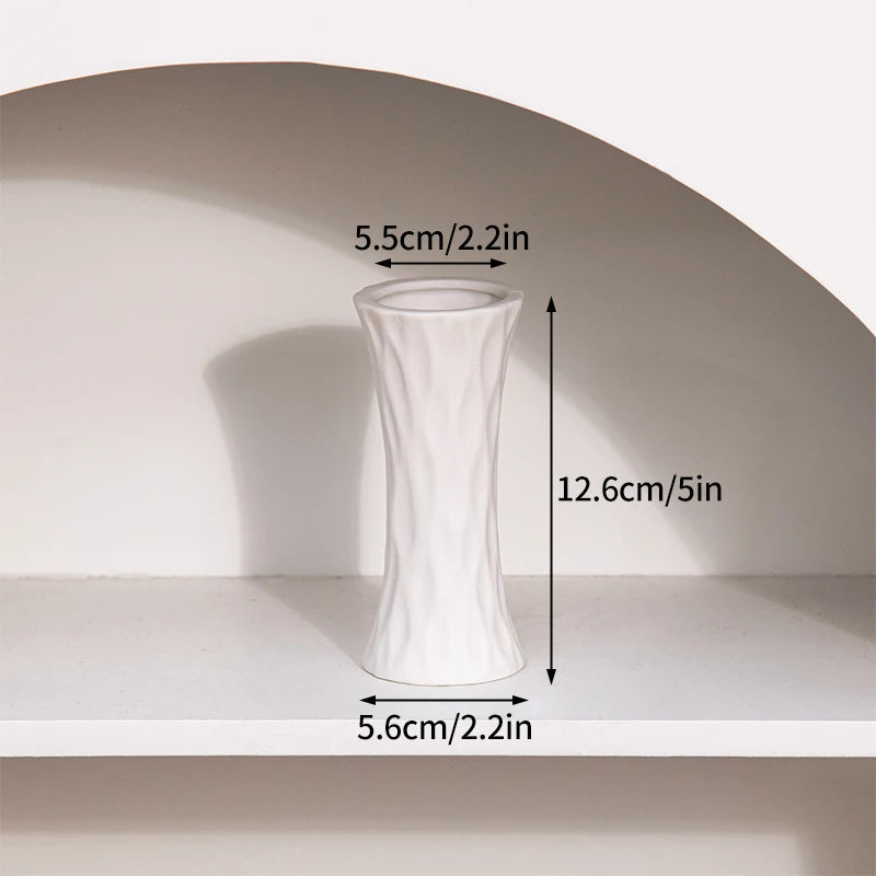 White Ceramic Vase Modern Decorative Vase for Pampas Grass Minimalist Flower Vases for Centerpiece Wedding Office Home Decor