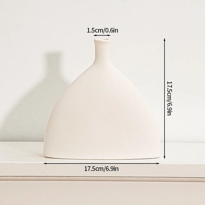 White Ceramic Vase Modern Decorative Vase for Pampas Grass Minimalist Flower Vases for Centerpiece Wedding Office Home Decor