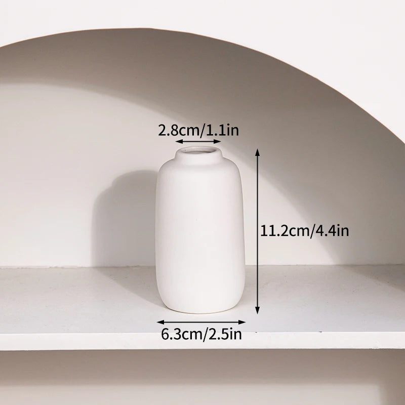 White Ceramic Vase Modern Decorative Vase for Pampas Grass Minimalist Flower Vases for Centerpiece Wedding Office Home Decor