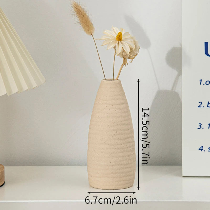 White Ceramic Vase Modern Decorative Vase for Pampas Grass Minimalist Flower Vases for Centerpiece Wedding Office Home Decor