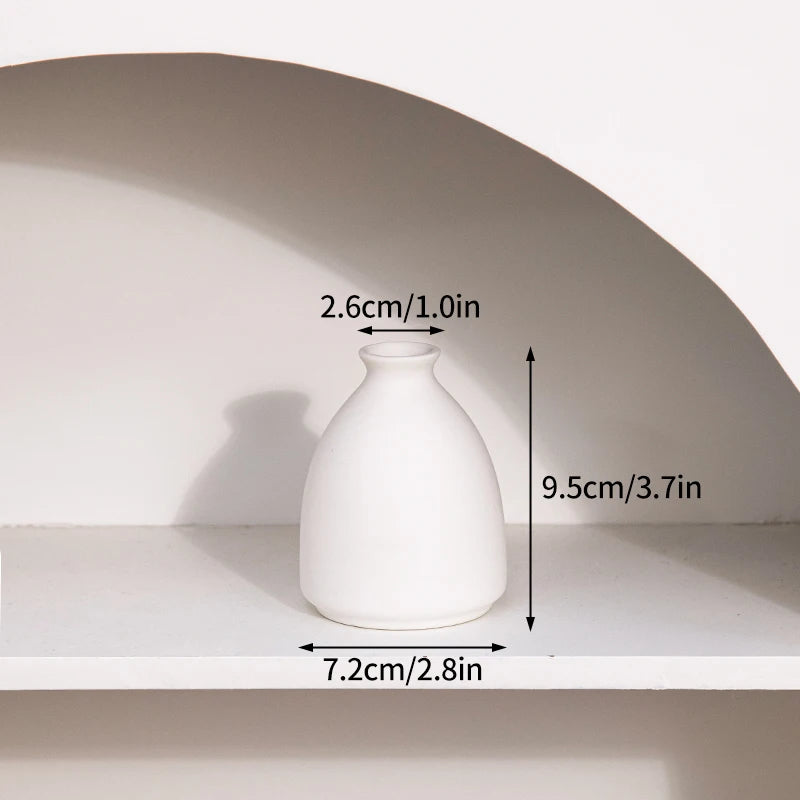 White Ceramic Vase Modern Decorative Vase for Pampas Grass Minimalist Flower Vases for Centerpiece Wedding Office Home Decor
